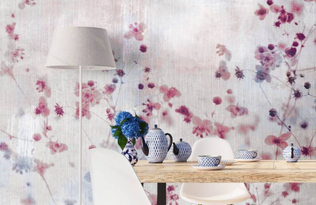 Contemporary wall mural Bloom in Pink, idea murale