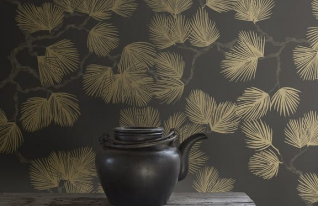 Washable Wallpaper Pine Black, Sandberg, 5.3 sqm / roll
