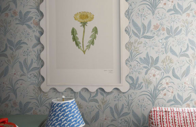 Washable Wallpaper Huset i Solen Folklore Blue, Sandberg, 5.3 sqm / roll