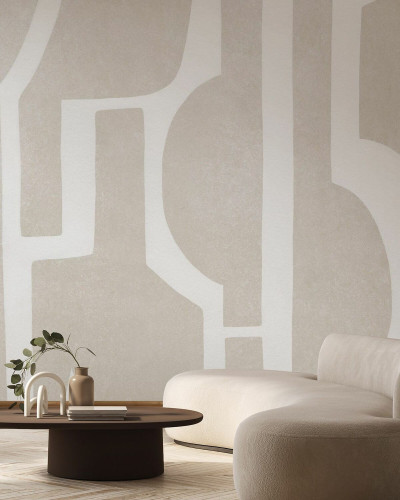 Bold Contour - Beige, Photowall