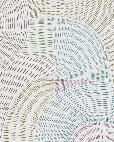 Fototapet abstract cu linii colorate într-o cameră pentru copii