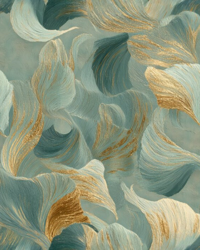Rhythmic Curves, Large, Teal, Photowall
