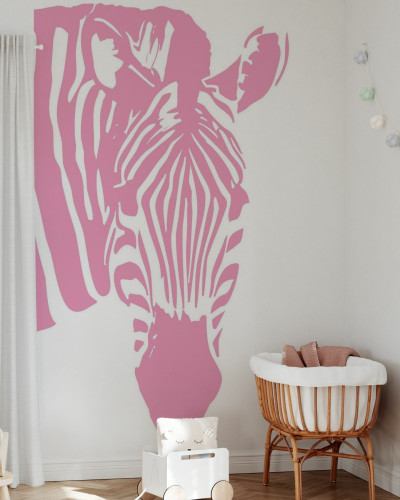 Fototapet cu o zebra eleganta in culori pastelate.