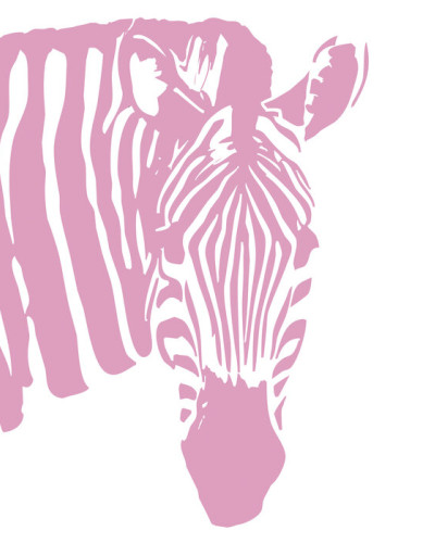 Fototapet cu o zebra eleganta in culori pastelate.