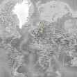 World Map, Detailed with Roads, Colorsplash, Photowall