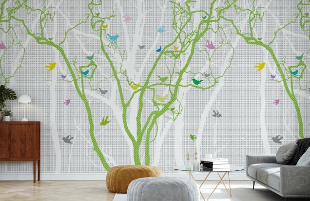 Hide and Seek, Spring Green, Photowall Wallpaper