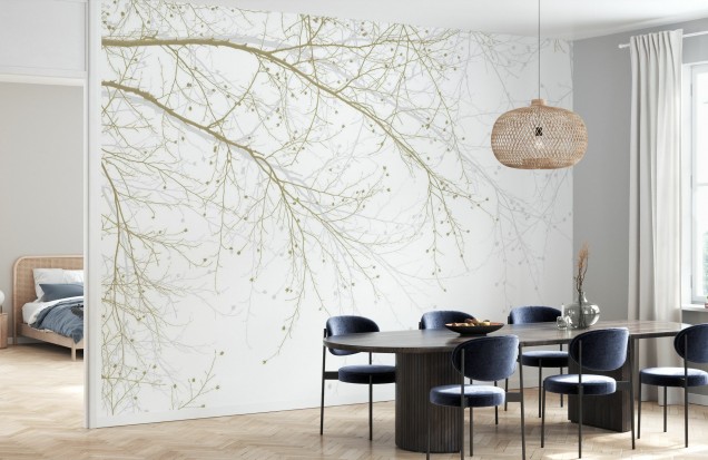 Black Beech, Beige, Photowall Wallpaper