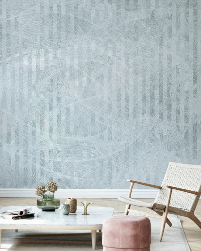 Tapet cu reflexie speculară gri-verde, cu un design modern și elegant, perfect pentru un living sau o cameră de dormit