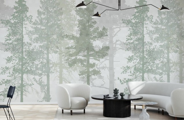 3D photo wallpaper Weaving Wood, Cool Green, Photowall