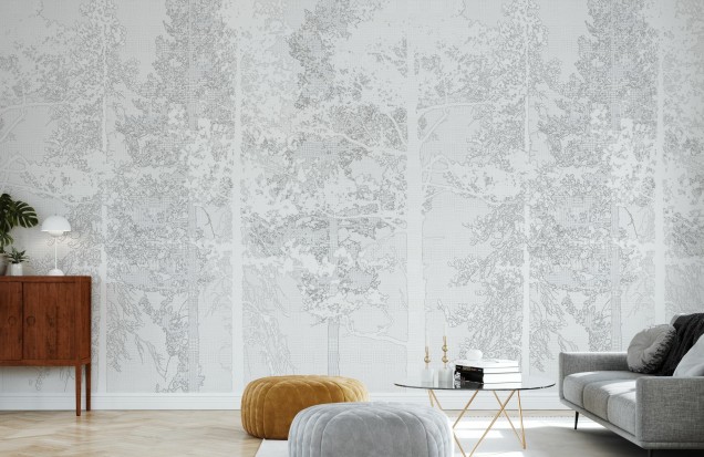 3D Photo Wallpaper Weaving Wood, White, Photowall