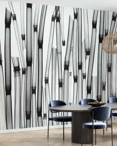 Tapet Horsetail cu design minimalist in nuante de gri