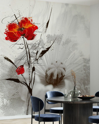 Fototapet floral cu accente artistice