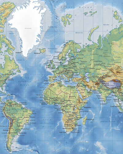 World Map Detailed, Photowall
