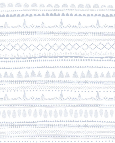 Tapet cu model Nordic Folk, Blueberry Milk, cu dungi subtile si forme geometrice.