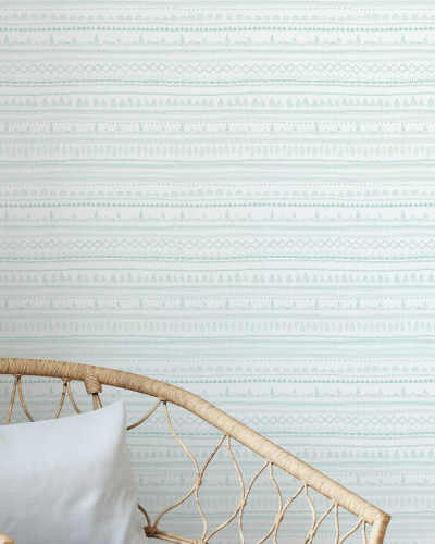 Tapet cu model Nordic Folk, Mint