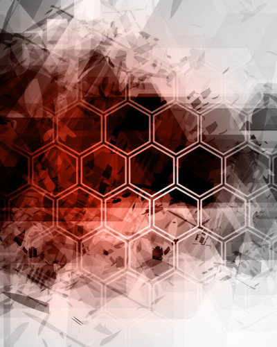 Tapet geometric Red Hexagon Background cu design modern si sofisticat