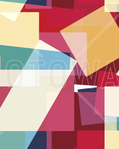 Tapet geometric modern cu forme suprapuse in culori vibrante