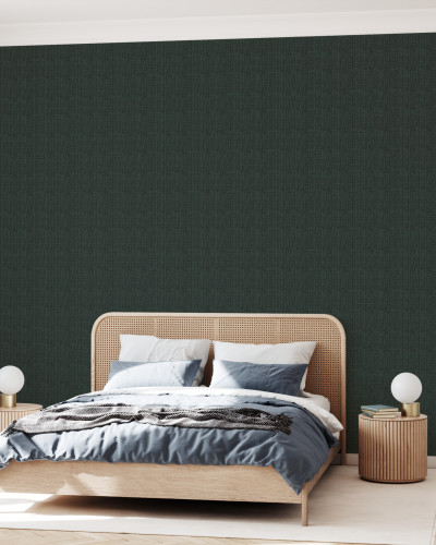 Wallpaper Linen Dark Green