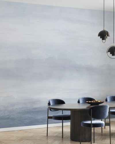 Tapet modern cu design minimalist in nuante delicate de albastru si gri. Se potriveste perfect pentru un living, dormitor sau birou.
