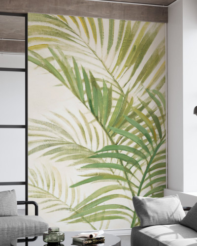 Palms Bright tapet tropical cu frunze verzi