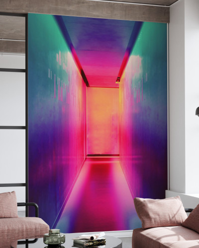 Tapet foto modern cu lumini neon, Bright Neon Lights.