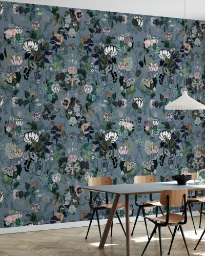 Tapet floral Oh the Tulips, cu flori delicate in tonuri pastelate