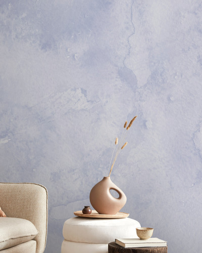 Tapet modern minimalist cu design watercolor in nuante delicate de albastru.