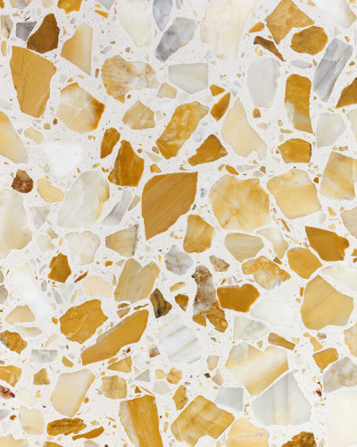 Wallpaper cu model Terrazzo Orange in nuanțe calde de portocaliu si alb