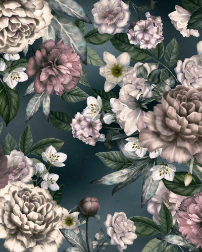 Tapet floral elegant cu flori delicate