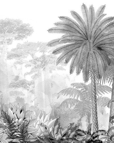 Fototapet Tropical Eden cu palmieri și vegetație luxuriantă