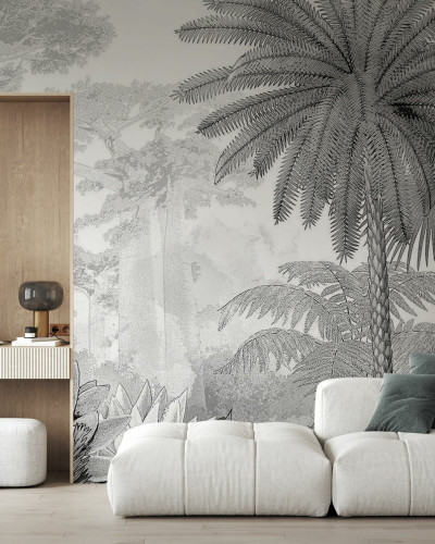 Fototapet Tropical Eden cu palmieri și vegetație luxuriantă