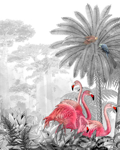 Fototapet Tropical cu Flamingo