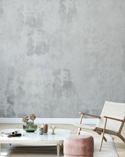 Fototapet cu aspect de beton într-un interior modern