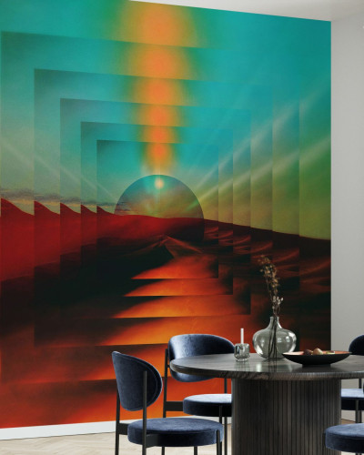 Tapet abstract cu culori vibrante și un design unic.