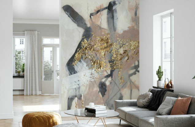 Abstract Photowall Golden Blush