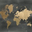 World Map on Black Wash, Photowall