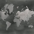 World Map on Black Wash 2, Photowall