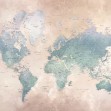 World Map, Ash-Blue, Photowall