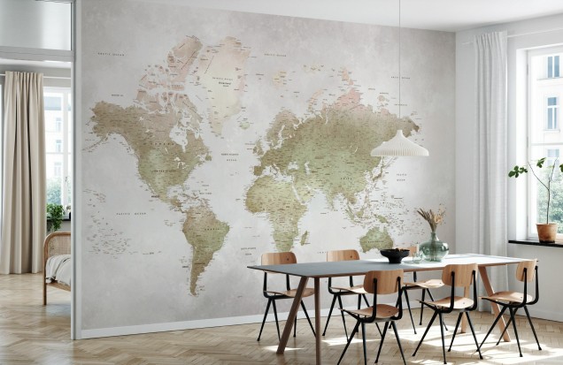 Phototapeta World Map, Smoky, Photowall