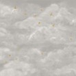 Tender Clouds with Yellow Swallows, Beige, Photowall