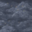 Tender Clouds with Yellow Swallows, Dark Blue, Photowall