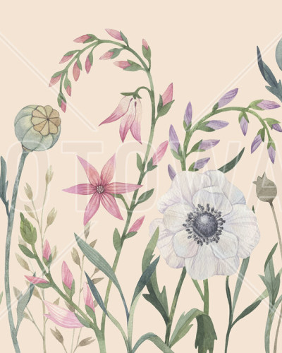 Fototapet floral cu design delicat și culori vibrante
