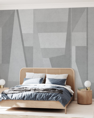 Tapet geometric gri Geometric Samba V, cu un design modern, perfect pentru dormitor, living sau hol.