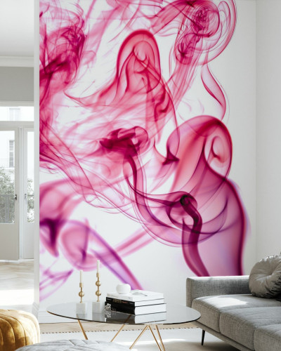 Tapet Abstract Smoke cu fumuri roz pale.