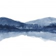 Watercolor Landscape I, Navy Blue, Photowall