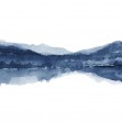 Watercolor Landscape II, Navy Blue, Photowall