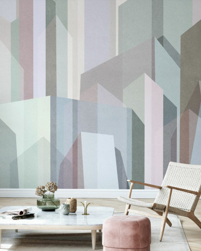 Tapet cu forme geometrice pastelate