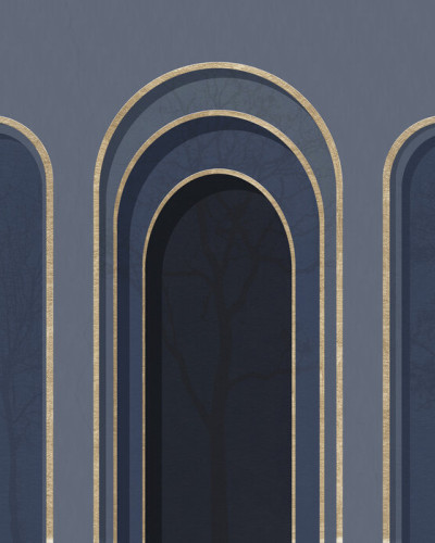 Arch Adornment with Trees, Blue, Photowall