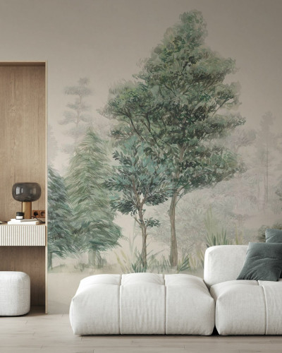 Fototapet Bohemian Forest, cu un design unic de pădure, ideal pentru decorarea interiorului