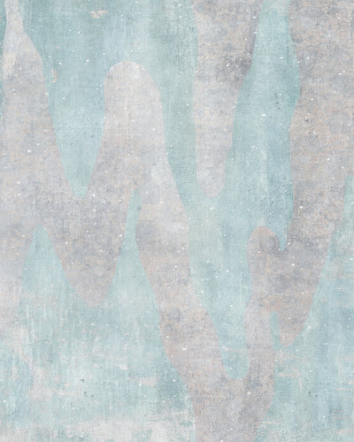 Fototapet abstract Aracio III, cu nuante de bleumarin si gri, montat intr-o camera de zi cu mobilier modern
